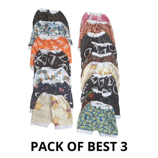 D007 Kids cotton Trunk/Brief combo-Pack of 3 (1-2years)