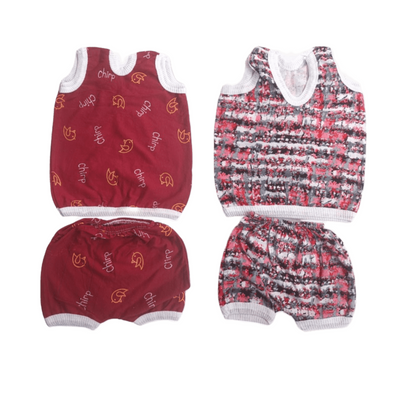 D005 Summer collection cotton sleeveless T-shirt & trousers set combo -Pack of 2 (3months-3years)